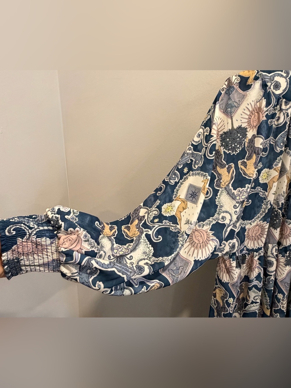 See by Chloé Tarot Lover’s Print Maxi Dress FR 38 US 6 Boho Flowy Celestial - Picture 3 of 7